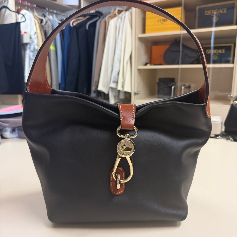 Dooney & Bourke Black and Brown Hobo Bag